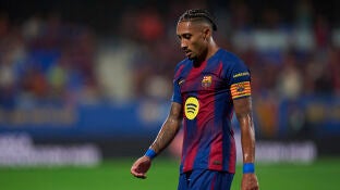 Raphinha en un partido con el Bar&ccedil;a
