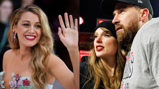 Blake Lively, Taylor Swift y Travis Kelce Blake Lively, Taylor Swift y Travis Kelce