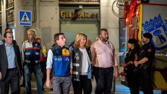 Almeida a su llegada al edificio derrumbado