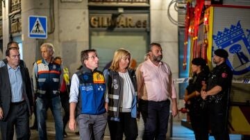 Almeida a su llegada al edificio derrumbado