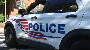 Imagen de archivo de un coche de policía en Estados Unidos Imagen de archivo de un coche de policía en Estados Unidos