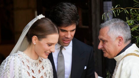 Micaela Belmont y Fernando Palazuelo en su boda