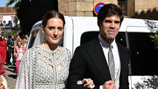 Micaela Belmont y Fernando Palazuelo en su boda