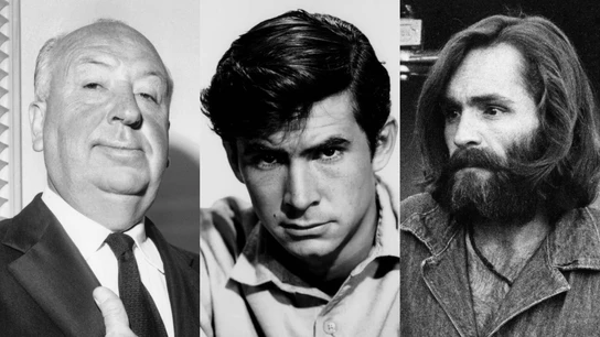 Alfred Hitchcock, Anthony Perkins, Charles Manson Alfred Hitchcock, Anthony Perkins, Charles Manson