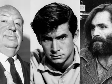 Alfred Hitchcock, Anthony Perkins, Charles Manson Alfred Hitchcock, Anthony Perkins, Charles Manson