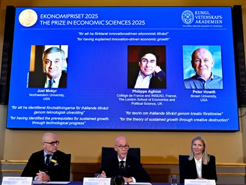 Joel Mokyr, Philippe Aghion y Peter Howitt obtienen el Nobel de Economía Joel Mokyr, Philippe Aghion y Peter Howitt obtienen el Nobel de Economía