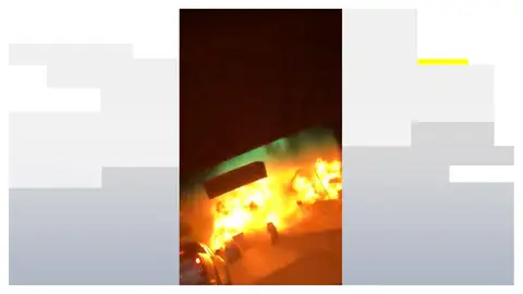 La explosión vista desde un coche La explosión vista desde un coche