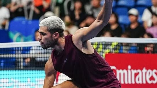 Carlos Alcaraz durante el torneo de Tokio