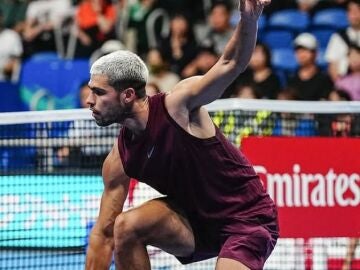 Carlos Alcaraz durante el torneo de Tokio
