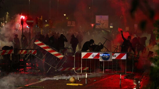 Una imagen de la protesta en &Uacute;dine, Italia
