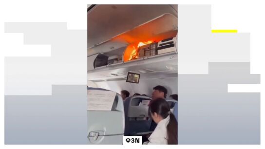 V&iacute;deo: una bater&iacute;a de litio provoca un impactante incendio en un avi&oacute;n de Air China 