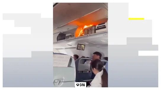 Vídeo: una batería de litio provoca un impactante incendio en un avión de Air China Vídeo: una batería de litio provoca un impactante incendio en un avión de Air China