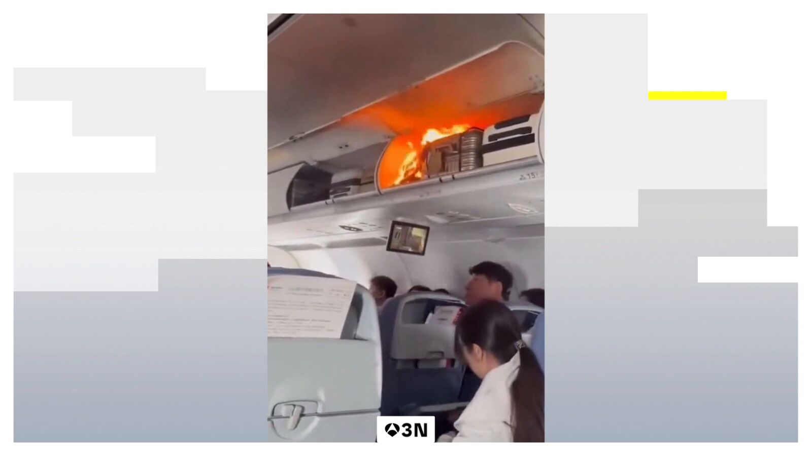 Vídeo: una batería de litio provoca un impactante incendio en un avión de Air China 