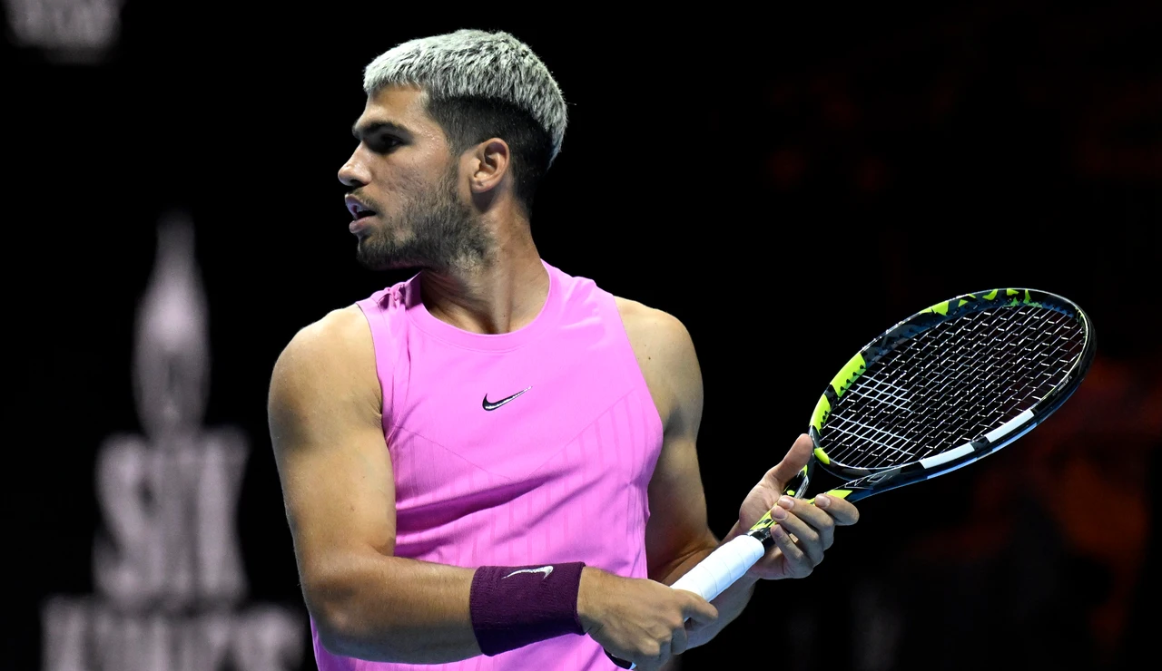 Carlos Alcaraz durante la final del Six Kings Slam