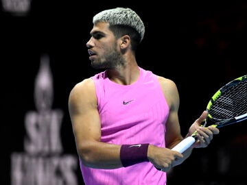 Carlos Alcaraz durante la final del Six Kings Slam