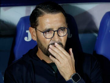 José Bordalás, en el banquillo del Coliseum