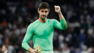 Thibaut Courtois celebra la victoria ante la Juventus