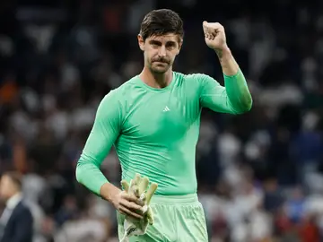 Thibaut Courtois celebra la victoria ante la Juventus Thibaut Courtois celebra la victoria ante la Juventus