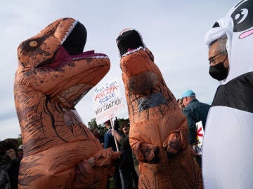 Asistentes con disfraces inflables se congregaron para una protesta contra Donald Trump, bajo el lema "No Kings", en Washington Asistentes con disfraces inflables se congregaron para una protesta contra Donald Trump, bajo el lema "No Kings", en Washington