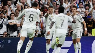 Mbappé celebra su gol al Barça
