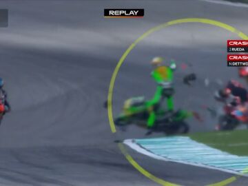 Escalofriante accidente en Moto 3: ¡el español Rueda chocó de frente contra Dettwiler!