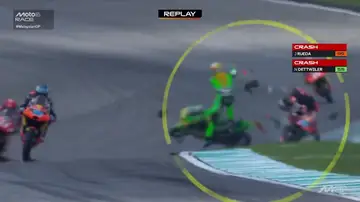 Escalofriante accidente en Moto 3: ¡el español Rueda chocó de frente contra Dettwiler! Escalofriante accidente en Moto 3: ¡el español Rueda chocó de frente contra Dettwiler!