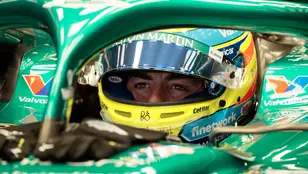 Fernando Alonso durante el GP de México