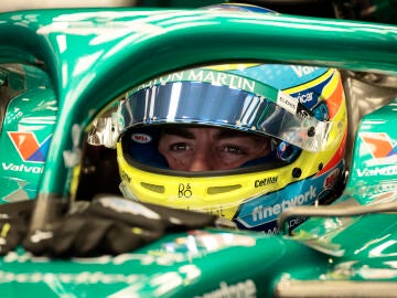 Fernando Alonso durante el GP de México