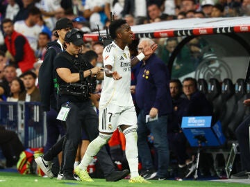 Vinícius, en el momento de su cambio en el Clásico