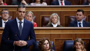 El presidente del Gobierno, Pedro Sánchez, interviene en la sesión de control al Gobierno celebrada este miércoles en el Congreso