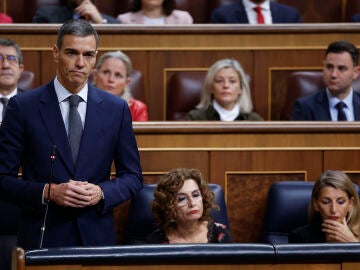 El presidente del Gobierno, Pedro Sánchez, interviene en la sesión de control al Gobierno celebrada este miércoles en el Congreso