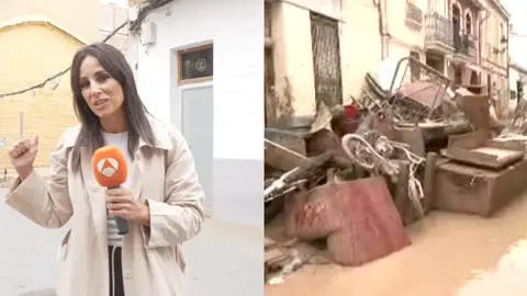 Lorena García en Paiporta. Lorena García en Paiporta.