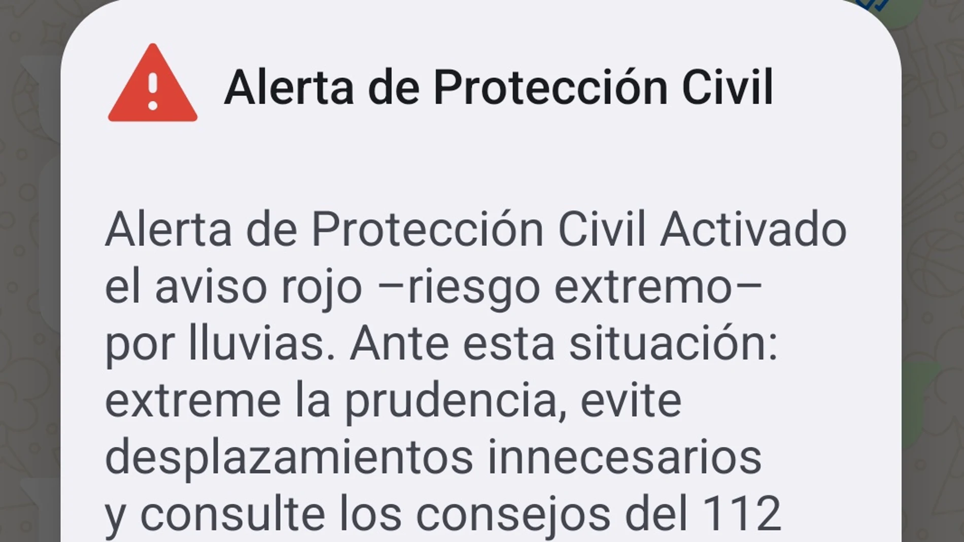 Protección Civil envía un aviso en Huelva Protección Civil envía un aviso en Huelva