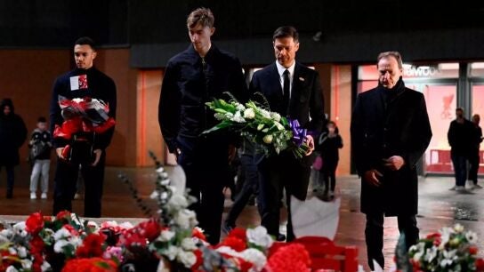 Imagen del homenaje del Real Madrid a Diogo Jota