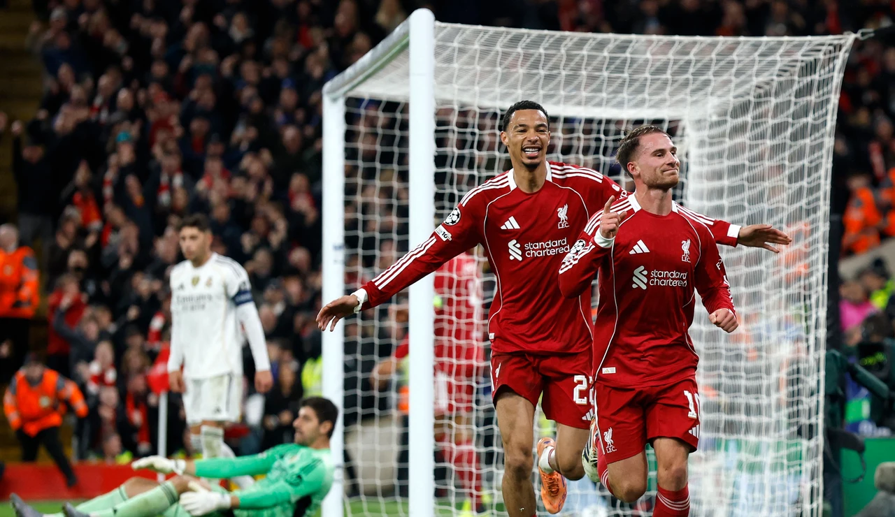 Alexis Mac Allister celebra su gol ante el Real Madrid