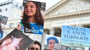 Familiares y amigos víctimas del acoso escolar se concentran frente al Congreso de los Diputados Familiares y amigos víctimas del acoso escolar se concentran frente al Congreso de los Diputados