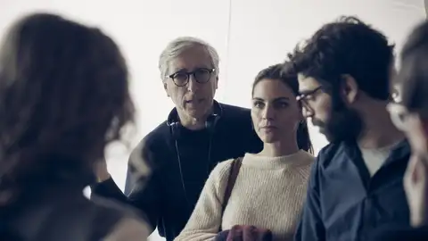 David Trueba, Amaia Salamanca y David Verdaguer en el rodaje de Siempre es invierno David Trueba, Amaia Salamanca y David Verdaguer en el rodaje de Siempre es invierno