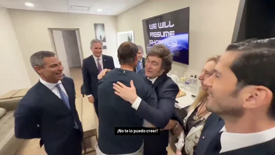 Javier Milei y Rafa Nadal se abrazan antes de un acto en Miami Javier Milei y Rafa Nadal se abrazan antes de un acto en Miami