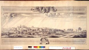 Ejemplo de vista espa&ntilde;ola realizada por Pier Maria Baldi: panor&aacute;mica de Santiago de Compostela. 