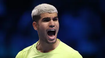 Carlos Alcaraz en el partido ante Alex de Miñaur Carlos Alcaraz en el partido ante Alex de Miñaur