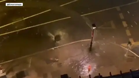 Calles anegadas por la borrasca Claudia Calles anegadas por la borrasca Claudia