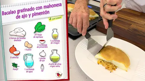 Ingredientes Bacalao gratinado con mahonesa de ajo y pimentón Ingredientes Bacalao gratinado con mahonesa de ajo y pimentón