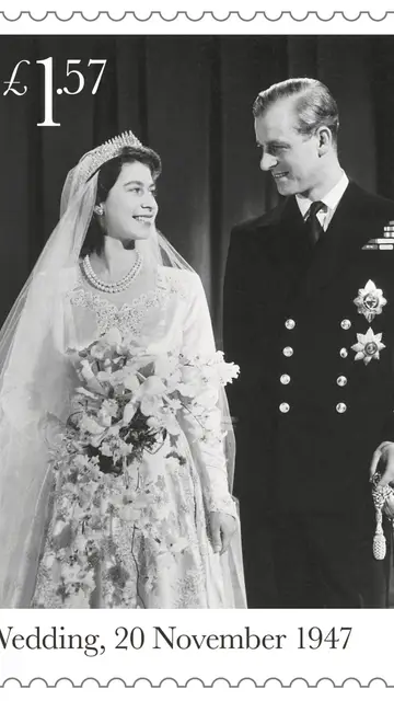 Sello conmemorativo de la boda de Isabel II y Felipe de Edimburgo Sello conmemorativo de la boda de Isabel II y Felipe de Edimburgo