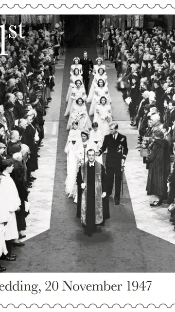 Sello conmemorativo de la boda de Isabel II y Felipe de Edimburgo Sello conmemorativo de la boda de Isabel II y Felipe de Edimburgo