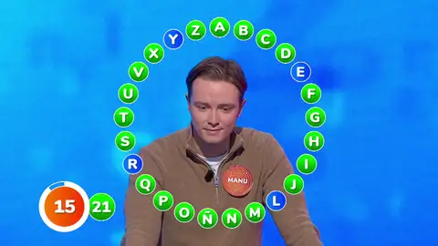 ¡Todo es posible! Manu, a un acierto del empate y a cuatro del bote de 2.410.000 euros en El Rosco ¡Todo es posible! Manu, a un acierto del empate y a cuatro del bote de 2.410.000 euros en El Rosco