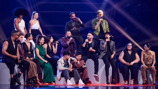¡Emoción en el escenario! El homenaje de los dieciséis talents del Asalto final a los coaches de La Voz ¡Emoción en el escenario! El homenaje de los dieciséis talents del Asalto final a los coaches de La Voz