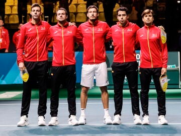 El equipo español de Copa Davis en Bolonia