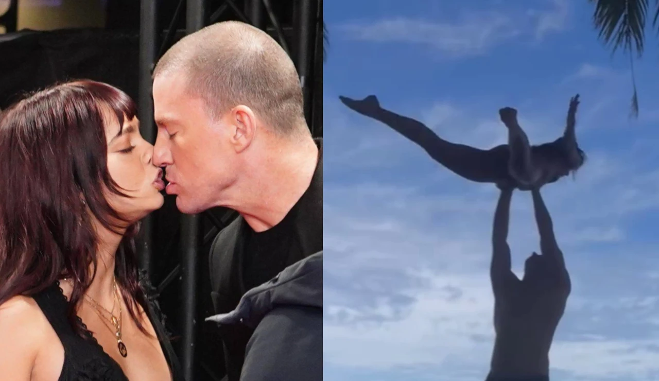 Channing Tatum haciendo el salto de Dirty Dancing con su novia Inka Williams