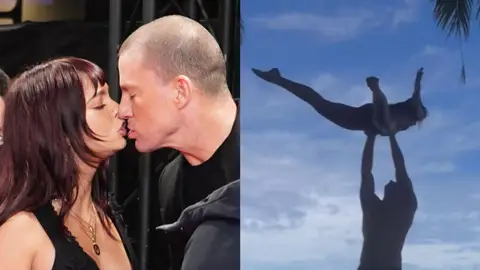 Channing Tatum haciendo el salto de Dirty Dancing con su novia Inka Williams Channing Tatum haciendo el salto de Dirty Dancing con su novia Inka Williams