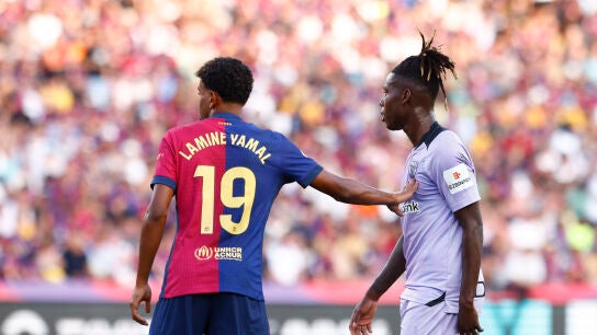 Lamine Yamal y Nico Williams, en un partido de LaLiga EA Sports